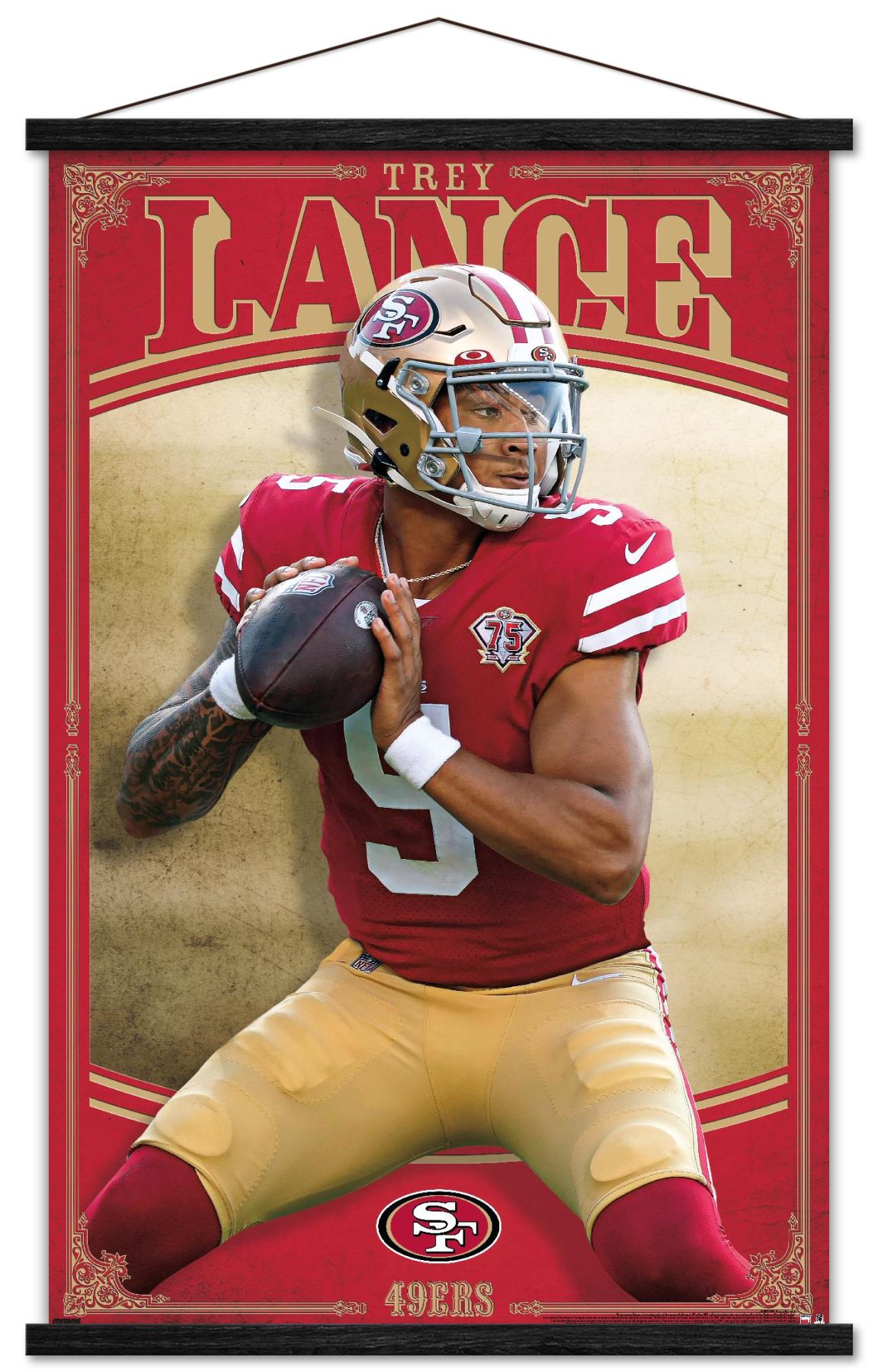 NFL San Francisco 49ers - Trey Lance 21 Wall Poster with Wooden ...