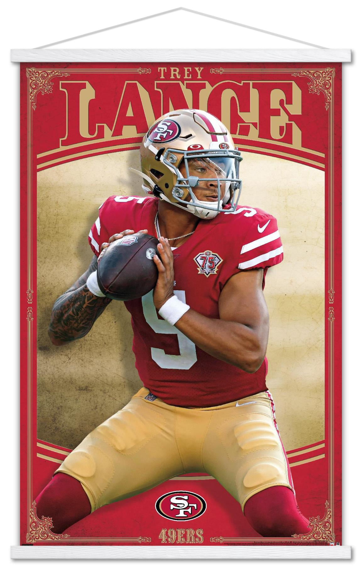 NFL San Francisco 49ers - Trey Lance 21 Wall Poster with Wooden ...