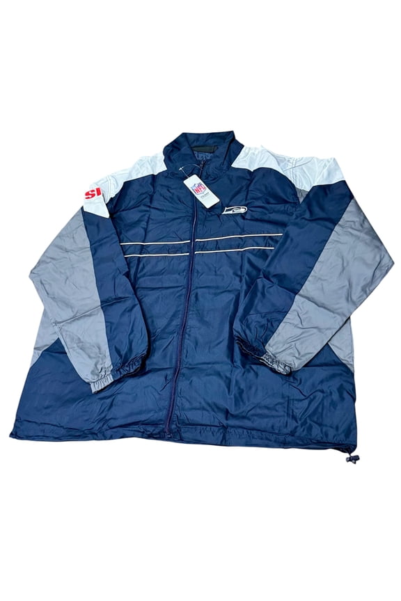 NFL Seahawks Color-Blocked Lightweight Zip-Up Jacket, Men's 2XL