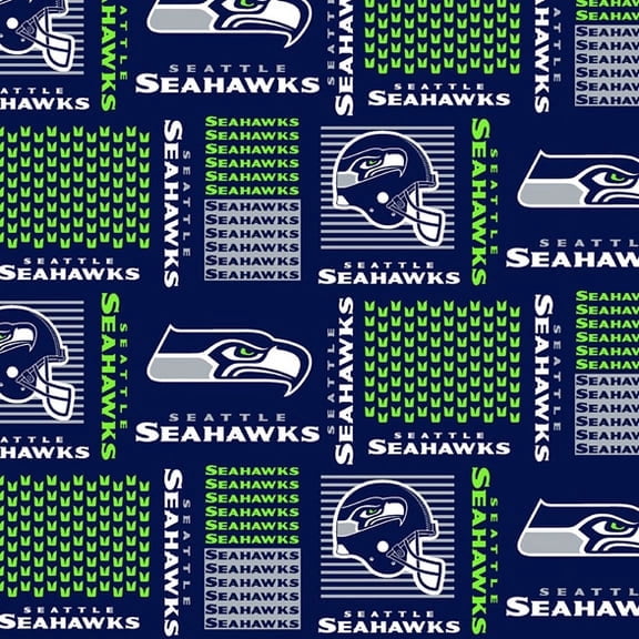 NFL Seattle Seahawks 58" 100% Cotton Sports Logo Craft Fabric By the Yard, Multi-color