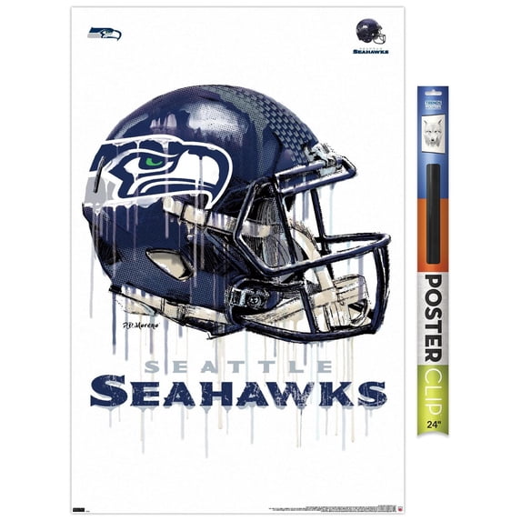 NFL Seattle Seahawks - Drip Helmet 20 Wall Poster, 22.37" x 34"