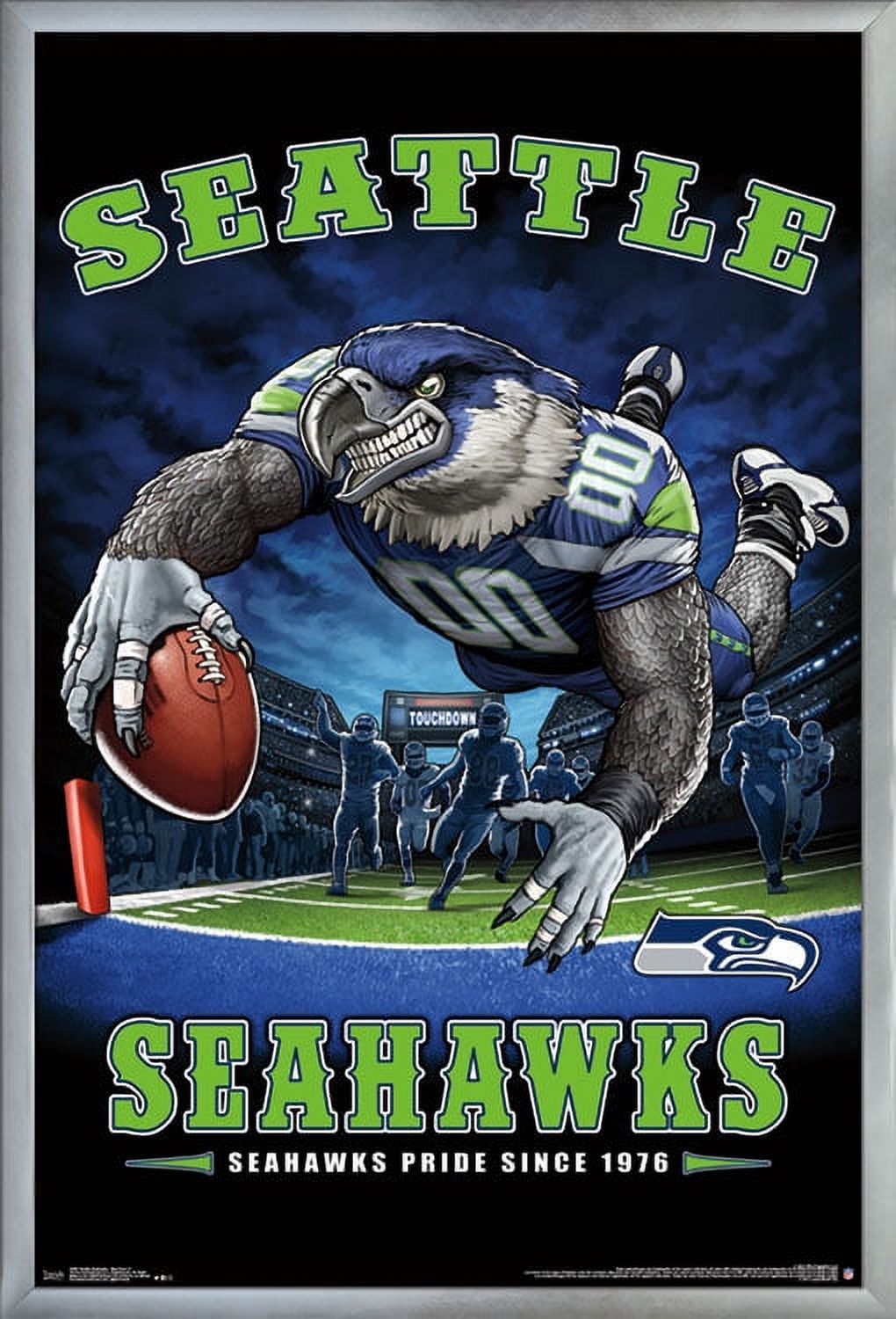 NFL Seattle Seahawks - End Zone 17 Wall Poster, 22.375" x 34", Framed