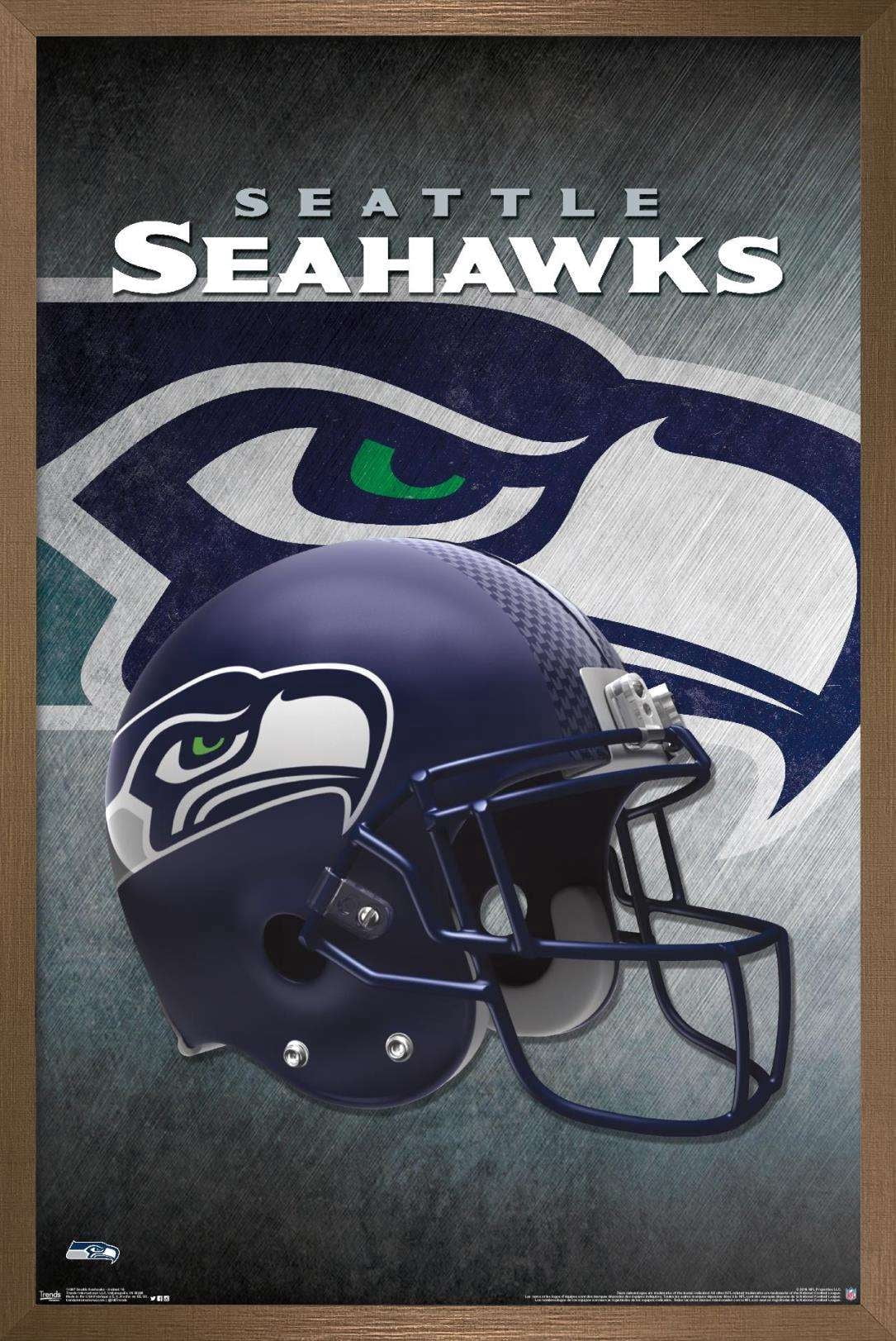 NFL Seattle Seahawks - Helmet 16 Wall Poster, 14.725" x 22.375", Framed