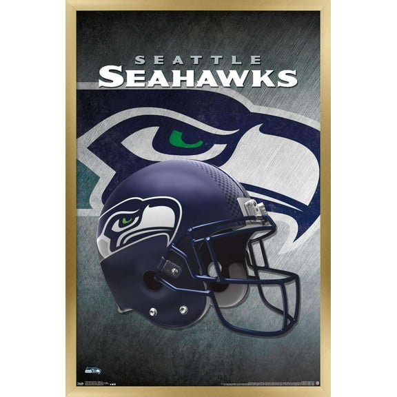NFL Seattle Seahawks - Helmet 16 Wall Poster, 14.725" x 22.375", Framed