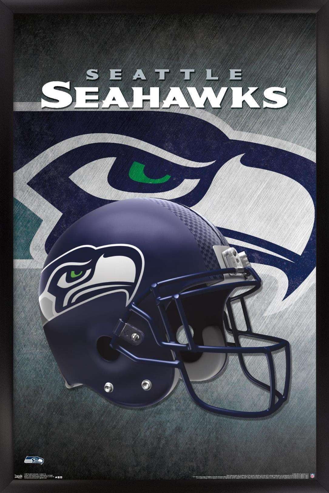 NFL Seattle Seahawks - Helmet 16 Wall Poster, 14.72" x 22.37", Framed
