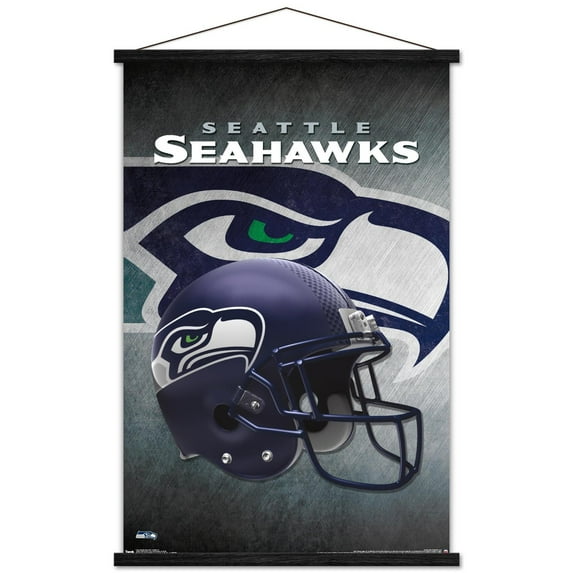 NFL Seattle Seahawks - Helmet 16 Wall Poster with Wooden Magnetic Frame, 22.37" x 34"