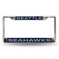 thumbnail image 1 of Seattle Seahawks Laser Chrome License Plate Frame Free Screw Caps Included, 1 of 2