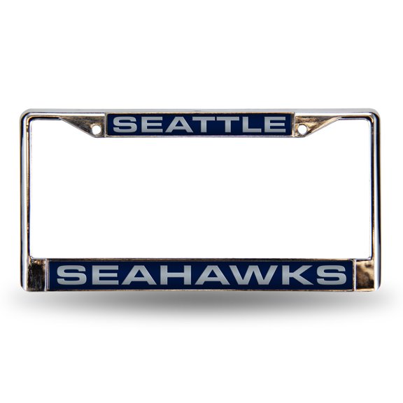 Seattle Football Seahawk's Chrome Metal Laser Cut License Plate Frame