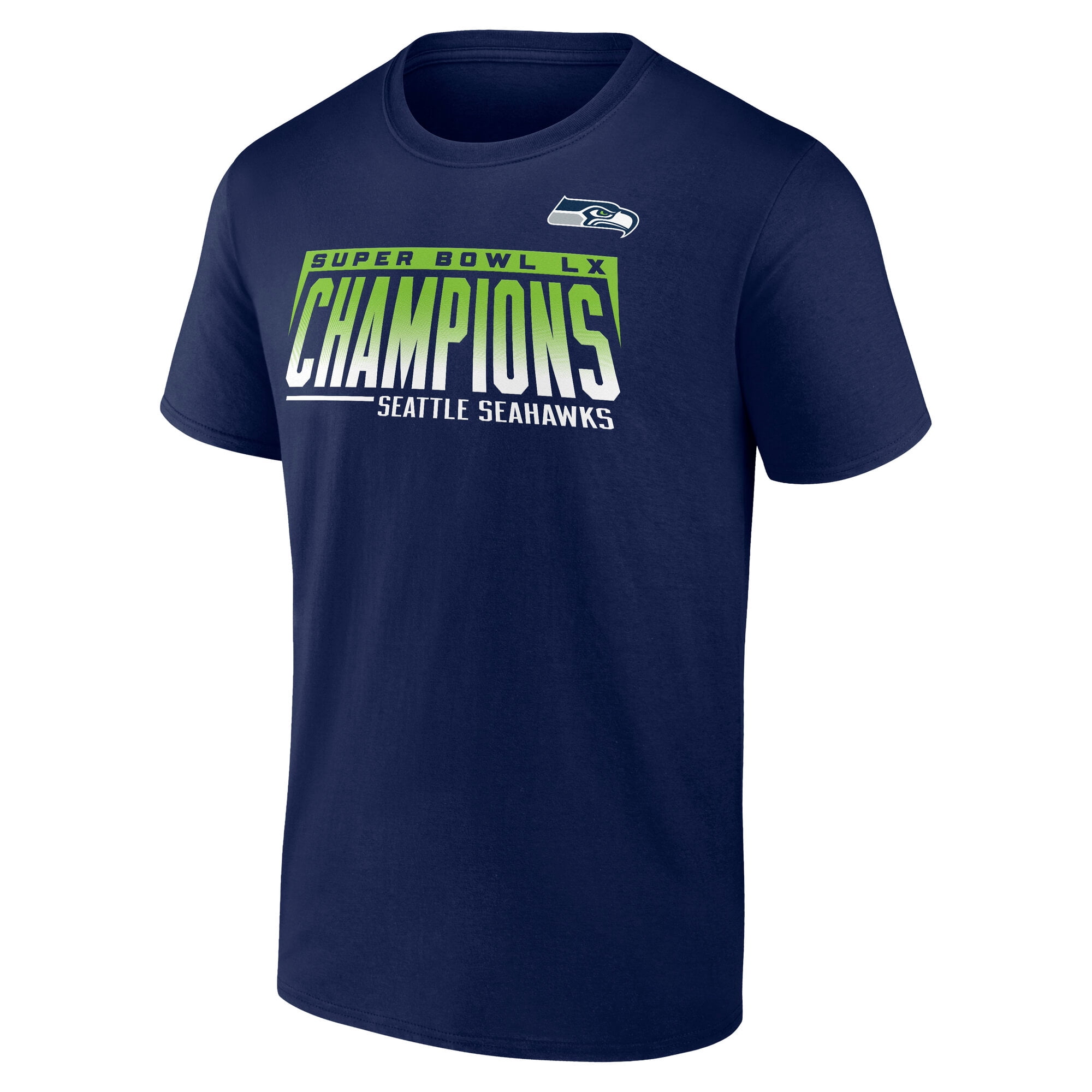 NFL Seattle Seahawks Super Bowl 60 Champions Men's Navy Short Sleeve T-Shirt