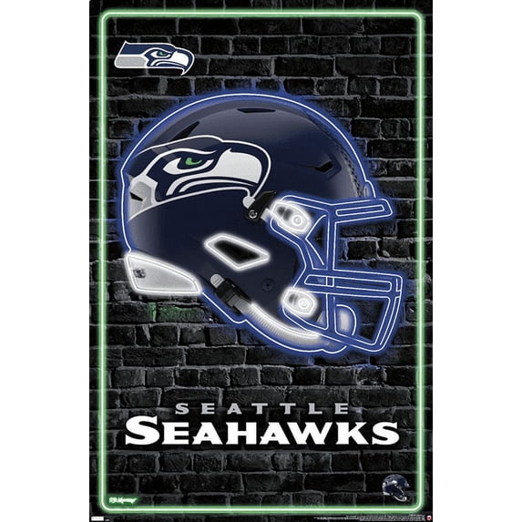 NFL Seattle Seahawks - Neon Helmet 23 Wall Poster, 14.72" x 22.37"