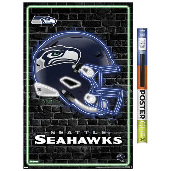 NFL Seattle Seahawks - Neon Helmet 23 Wall Poster, 22.37" x 34"