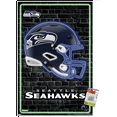 thumbnail image 1 of NFL Seattle Seahawks - Neon Helmet 23 Wall Poster with Push Pins, 22.37" x 34", 1 of 5
