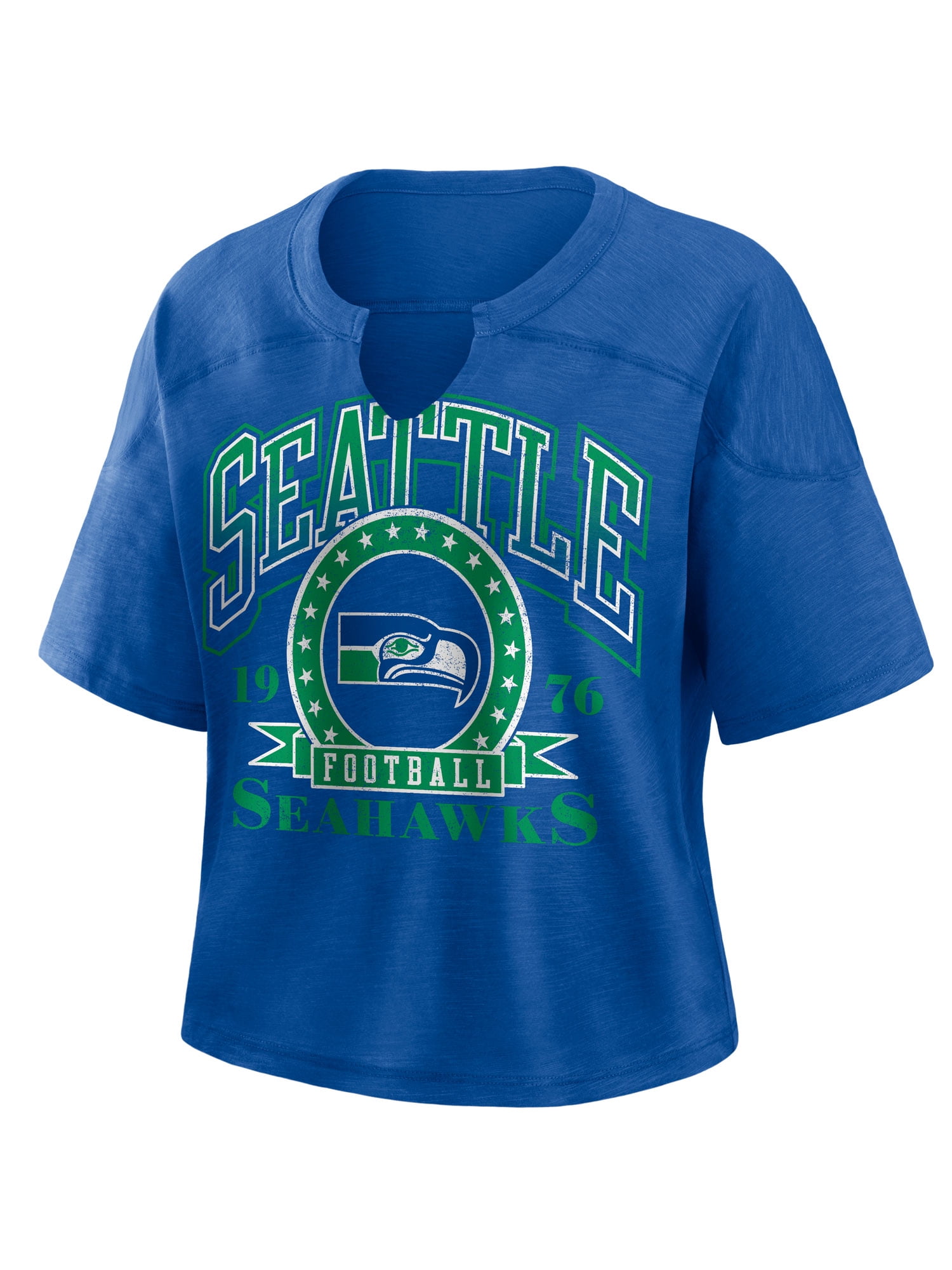 NFL Seattle Seahawks Women's Cotton Blue Short Sleeve T-Shirt