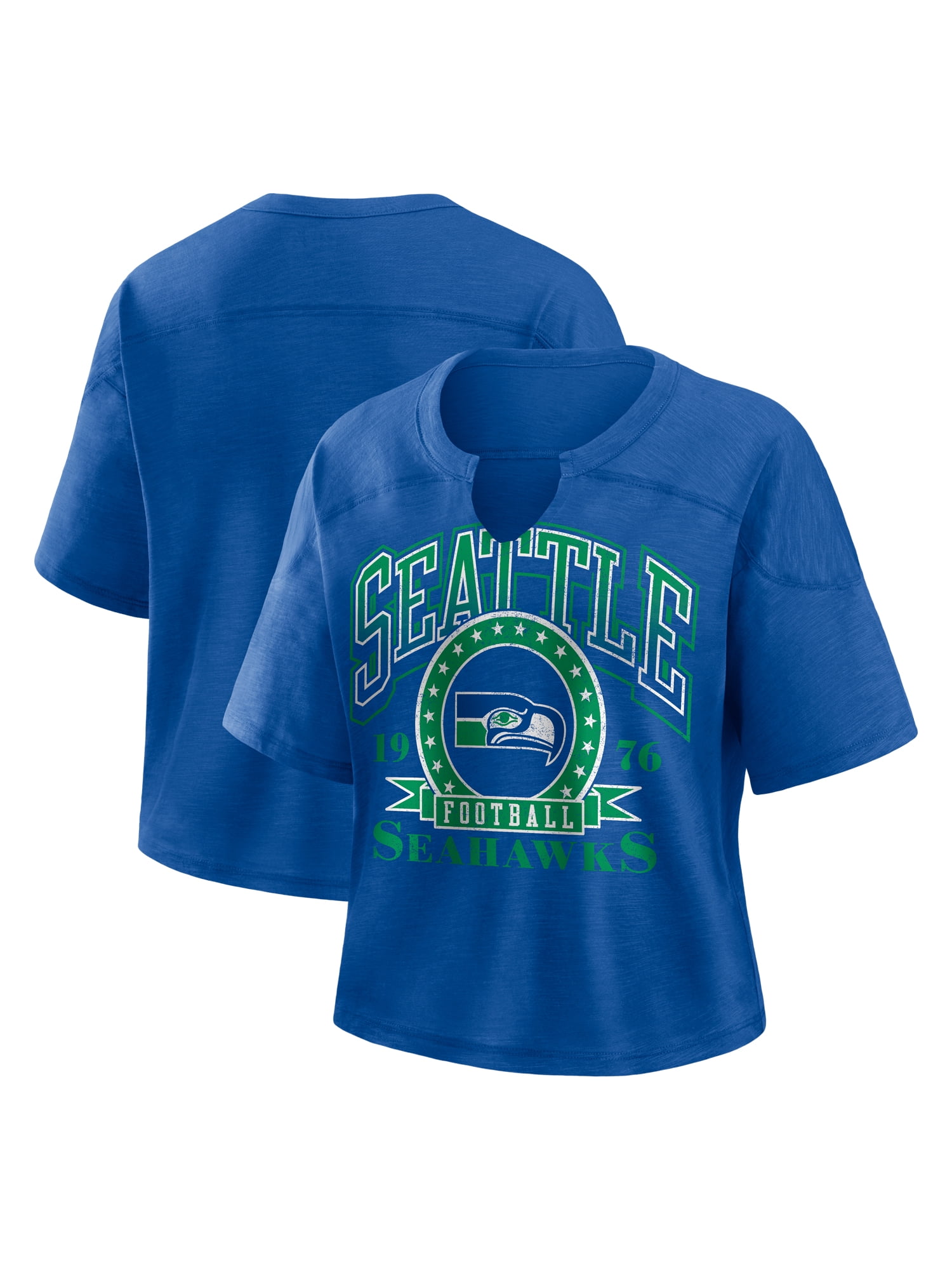 NFL Seattle Seahawks Women's Cotton Blue Short Sleeve T-Shirt