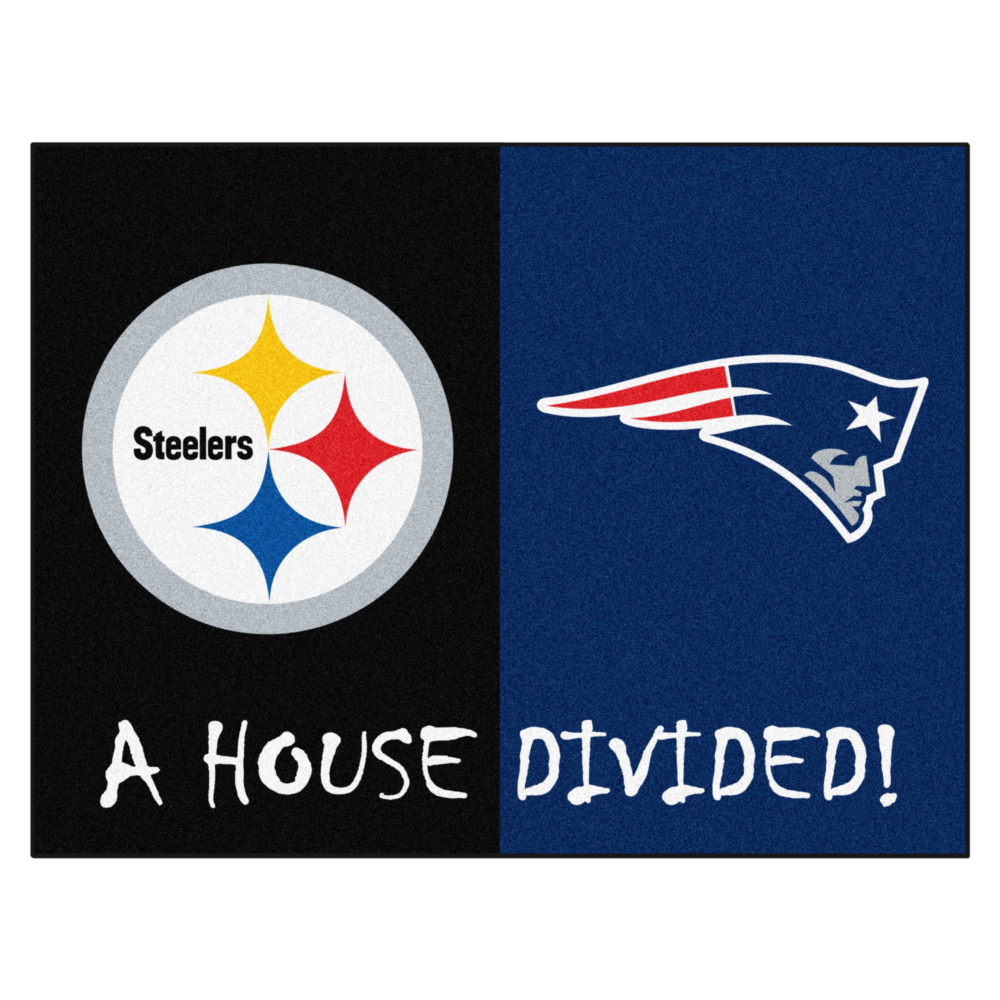 NFL Steelers Patriots House Divided Rug 33.75 x42.5 Walmart