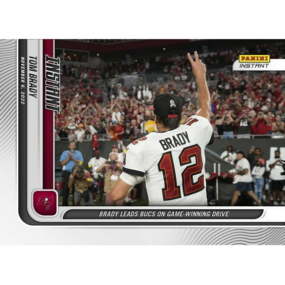 NFL Tampa Bay Buccaneers 2022 Instant Football Tom Brady Trading Card #98 (Leads Bucs on Game-Winning Drive) (Panini)