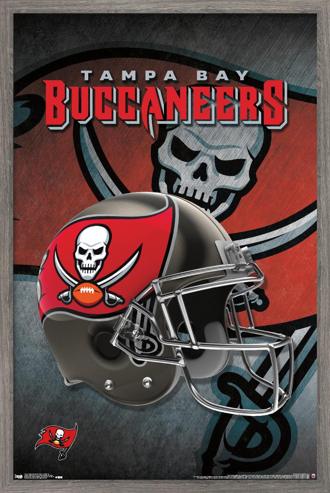 NFL Tampa Bay Buccaneers - Helmet 16 Wall Poster, 14.725" x 22.375", Framed