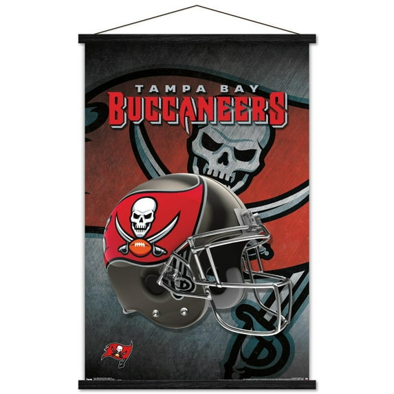 NFL Tampa Bay Buccaneers - Helmet 16 Wall Poster with Wooden Magnetic Frame, 22.375" x 34"