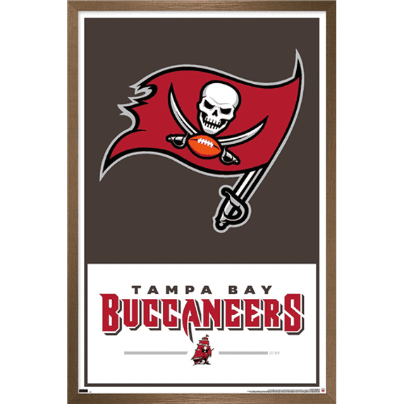 NFL Tampa Bay Buccaneers - Logo 21 Wall Poster, 14.725" x 22.375", Framed