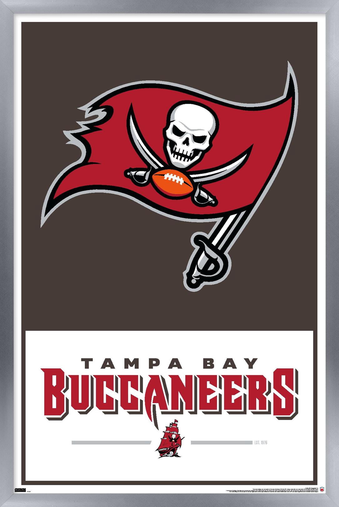NFL Tampa Bay Buccaneers - Logo 21 Wall Poster, 22.375" x 34", Framed
