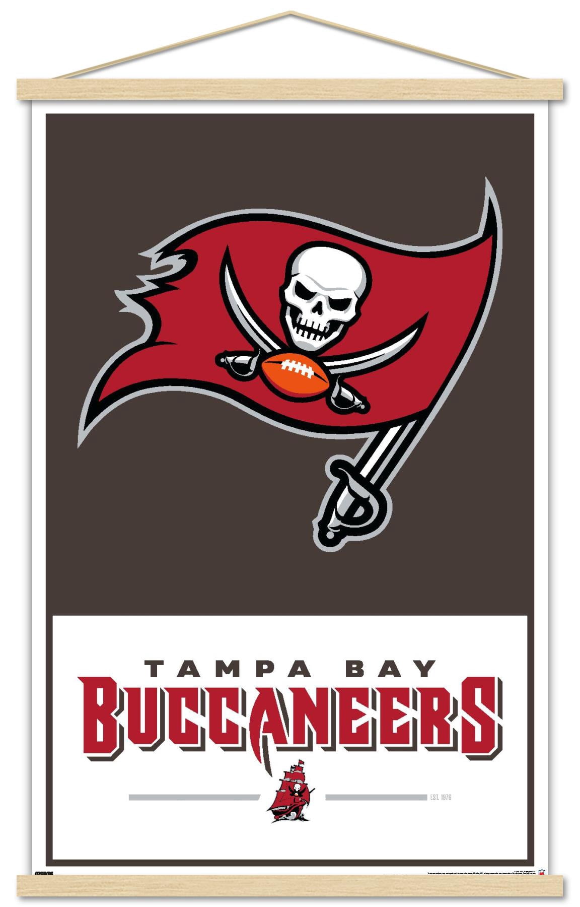 NFL Tampa Bay Buccaneers - Logo 21 Wall Poster with Wooden Magnetic Frame, 22.375" x 34"