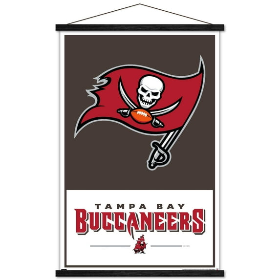 NFL Tampa Bay Buccaneers - Logo 21 Wall Poster with Wooden Magnetic Frame, 22.375" x 34"