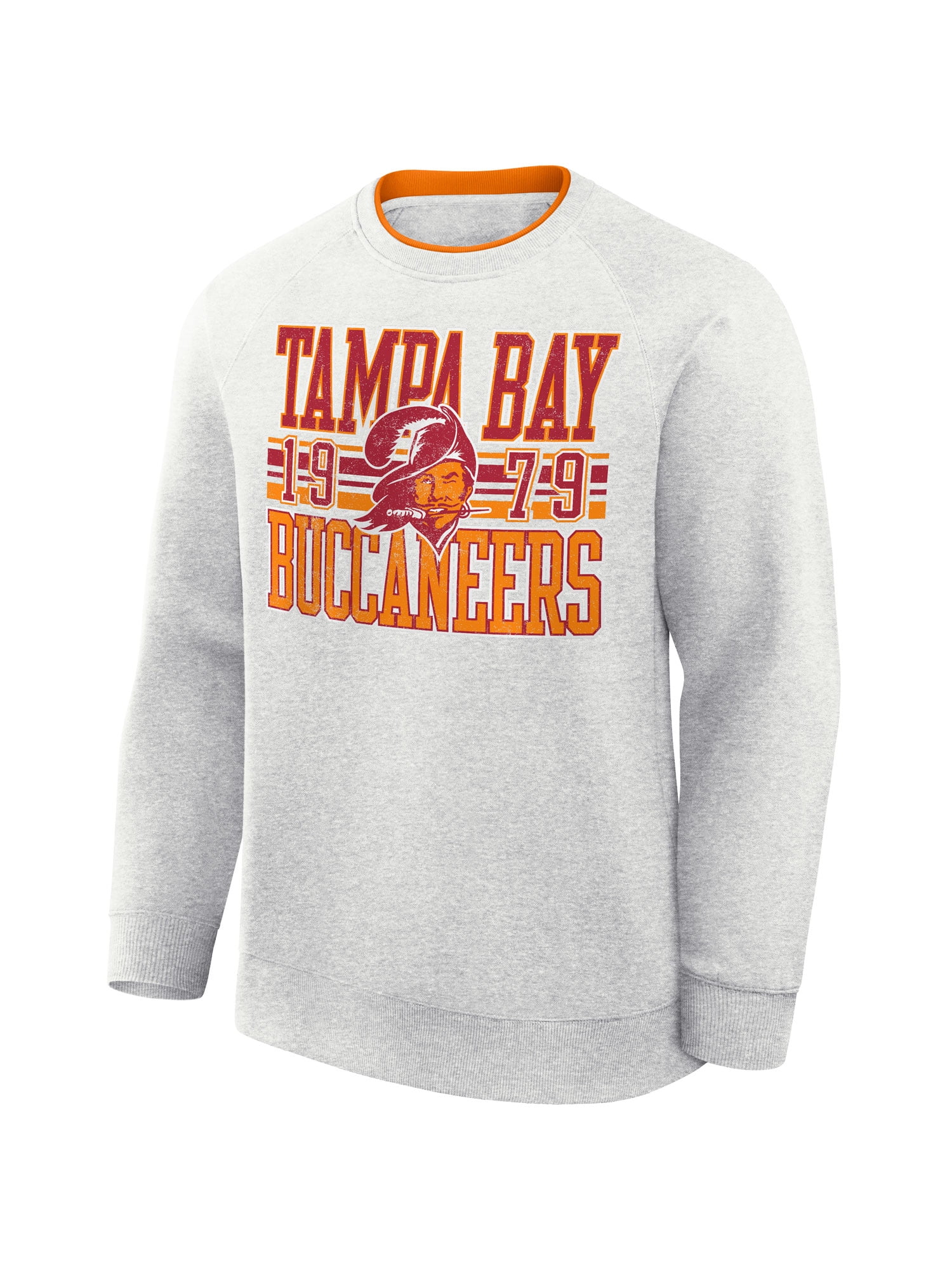 NFL Tampa Bay Buccaneers Men's Cotton Gray Heather Long Sleeve Crew Fleece Sweatshirt