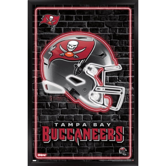NFL Tampa Bay Buccaneers - Neon Helmet 23 Wall Poster, 14.725" x 22.375" Framed