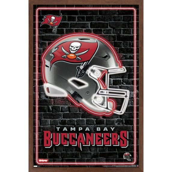 NFL Tampa Bay Buccaneers - Neon Helmet 23 Wall Poster, 22.375" x 34" Framed