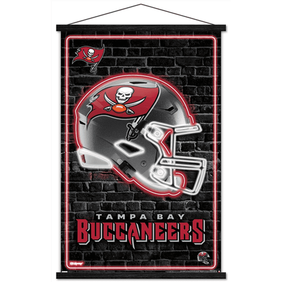 NFL Tampa Bay Buccaneers - Neon Helmet 23 Wall Poster with Magnetic Frame, 22.375" x 34"