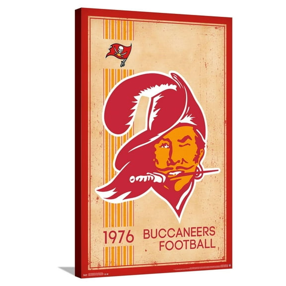 NFL Tampa Bay Buccaneers - Retro Logo 14 Canvas Wall Poster, 22.375" x 34"