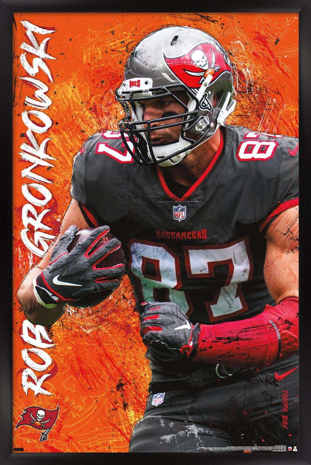 NFL Tampa Bay Buccaneers - Rob Gronkowski 20 Wall Poster, 14.725' x  22.375', Framed 
