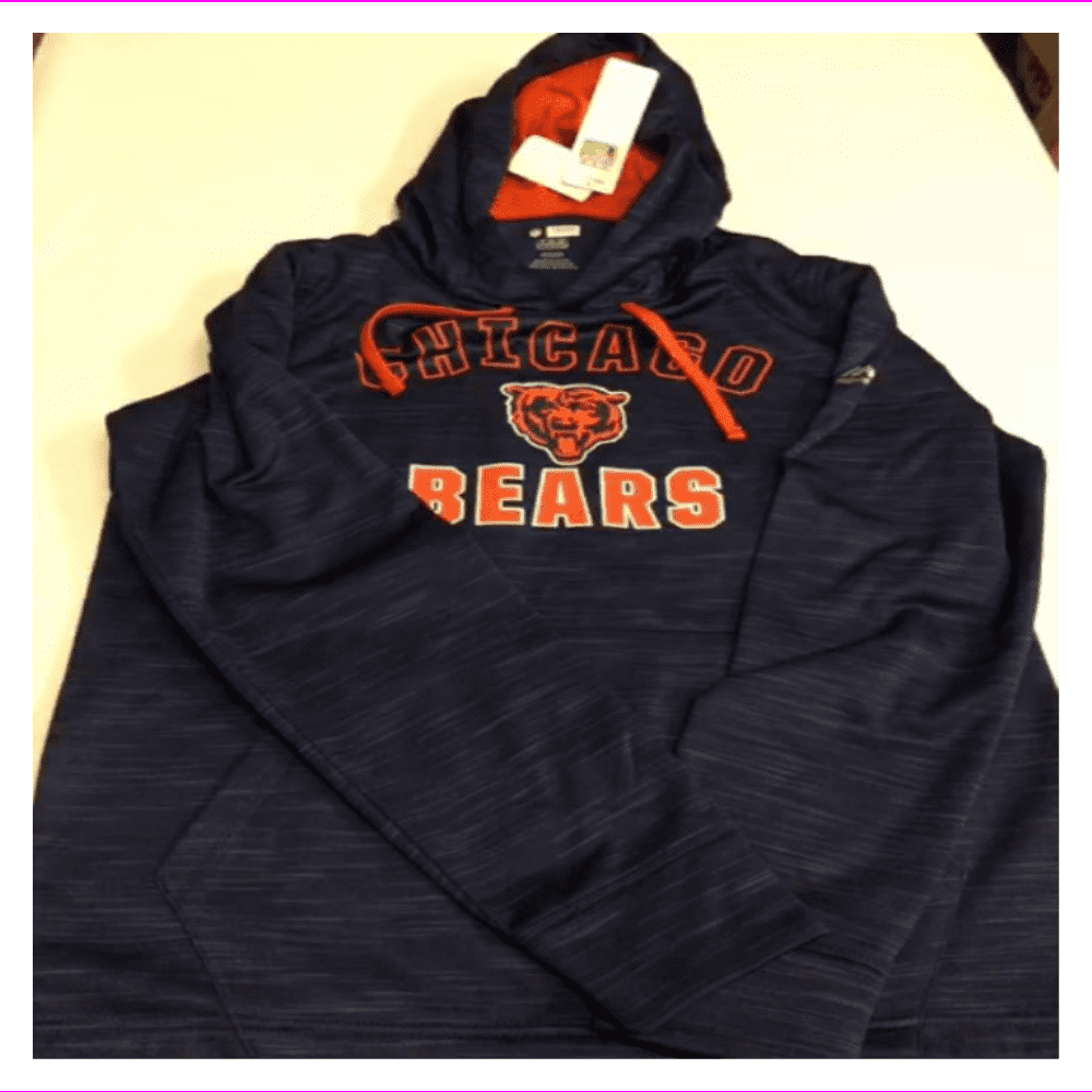 NFL Team Apparel Men's Pullover TX3 Warm Hooded Sweater S/Navy/Orange ...