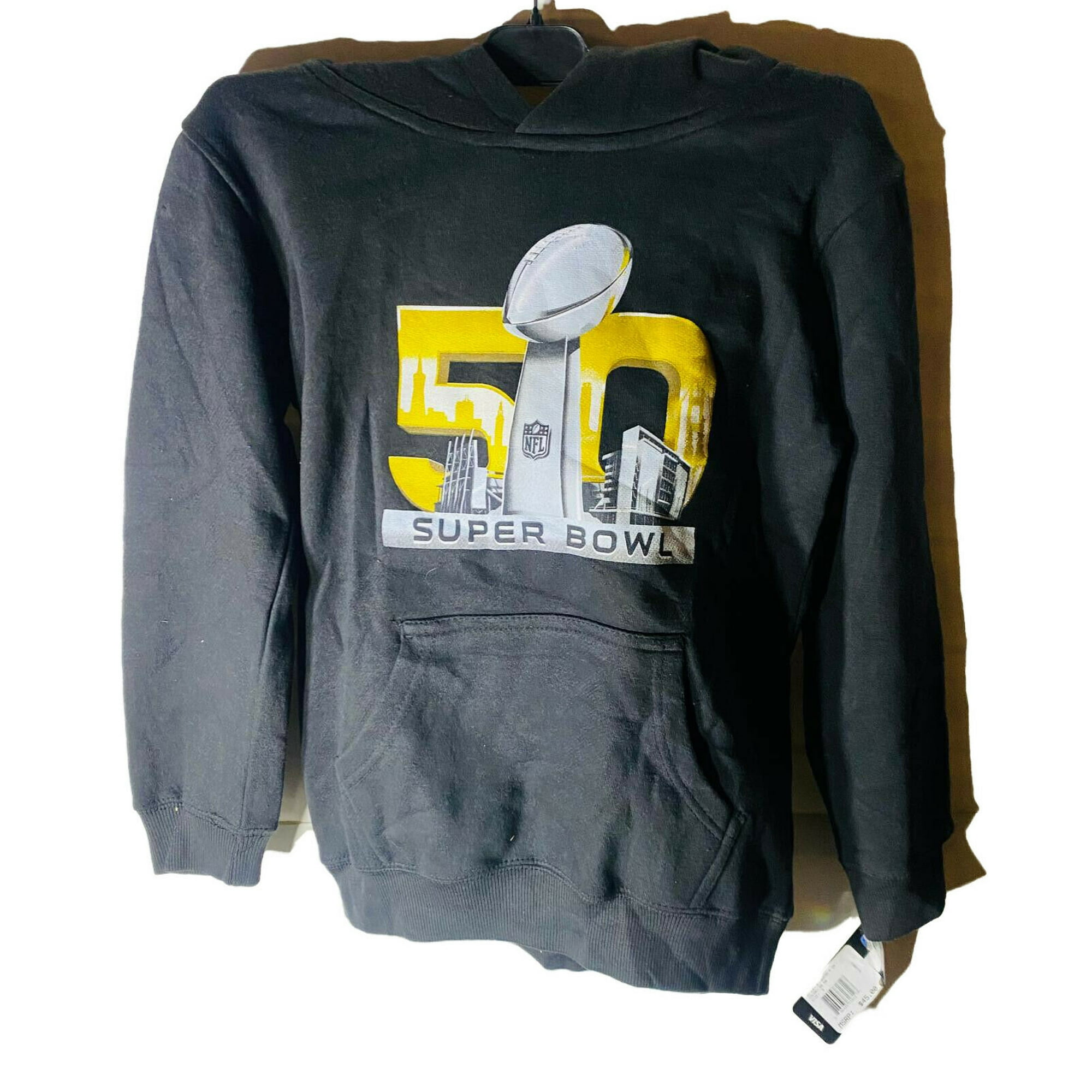 NFL Team Apparel Youth Super Bowl 50 Fleece Pullover Hoodie LARGE