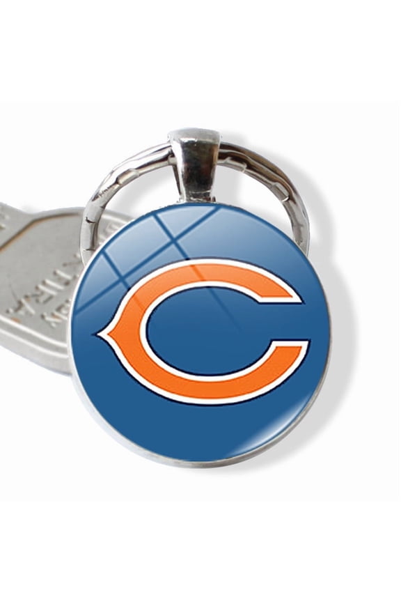 NFL Team Keychain Set, 32 Embroidered Badge Pendant with Key Ring for American Football Fans