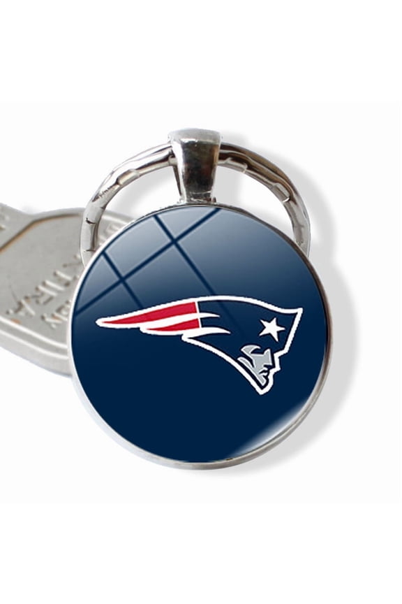 NFL Team Keychain Set, 32 Embroidered Badge Pendant with Key Ring for American Football Fans