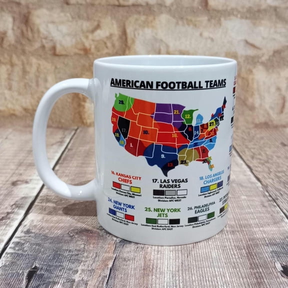 NFL Teams Map Mug: American Football Fan Gift