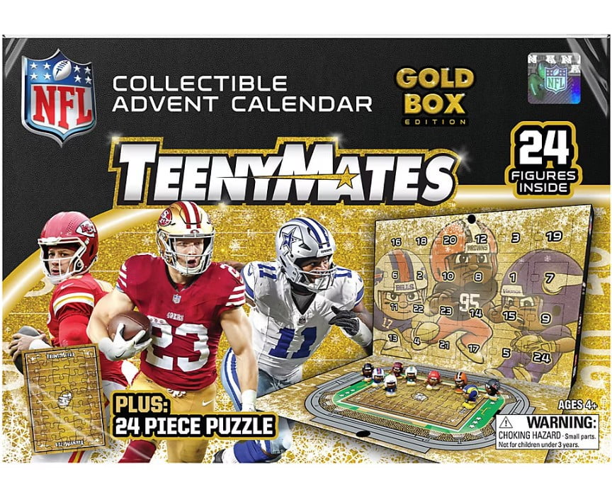 NFL TeenyMates 2025 Football Gold Box Edition Advent Calendar (24