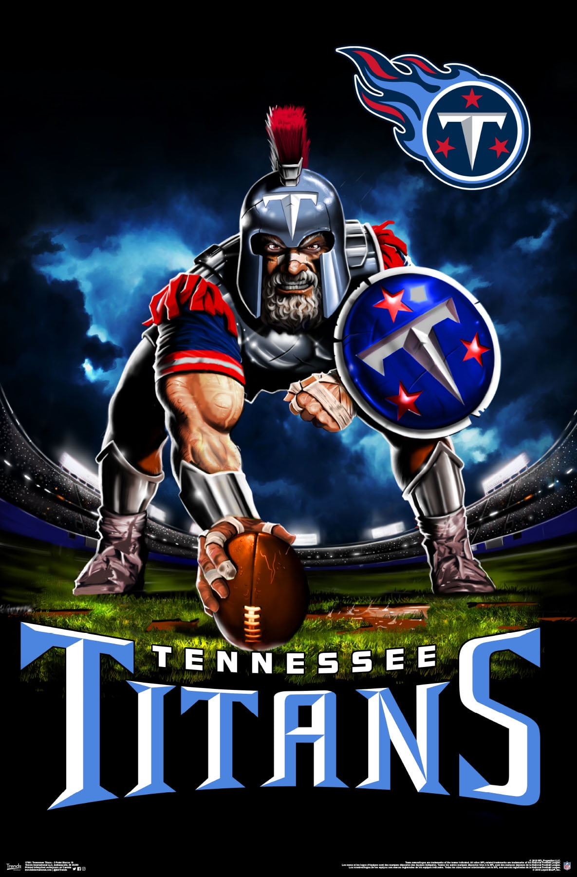 NFL Tennessee Titans - 3 Point Stance 19 Wall Poster, 22.375' x 34', Framed  