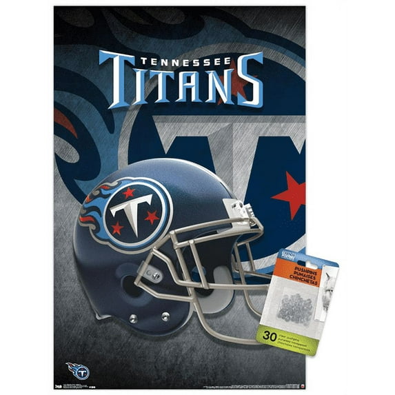 NFL Tennessee Titans - Helmet 18 Wall Poster with Push Pins, 14.725" x 22.375"