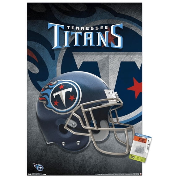 NFL Tennessee Titans - Helmet 18 Wall Poster with Push Pins, 22.375" x 34"