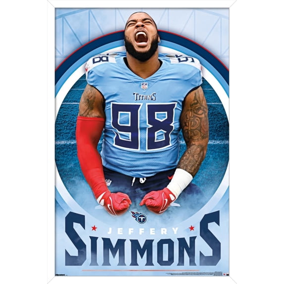 NFL Tennessee Titans - Jeffery Simmons 25 Wall Poster, 14.725" x 22.375" Framed