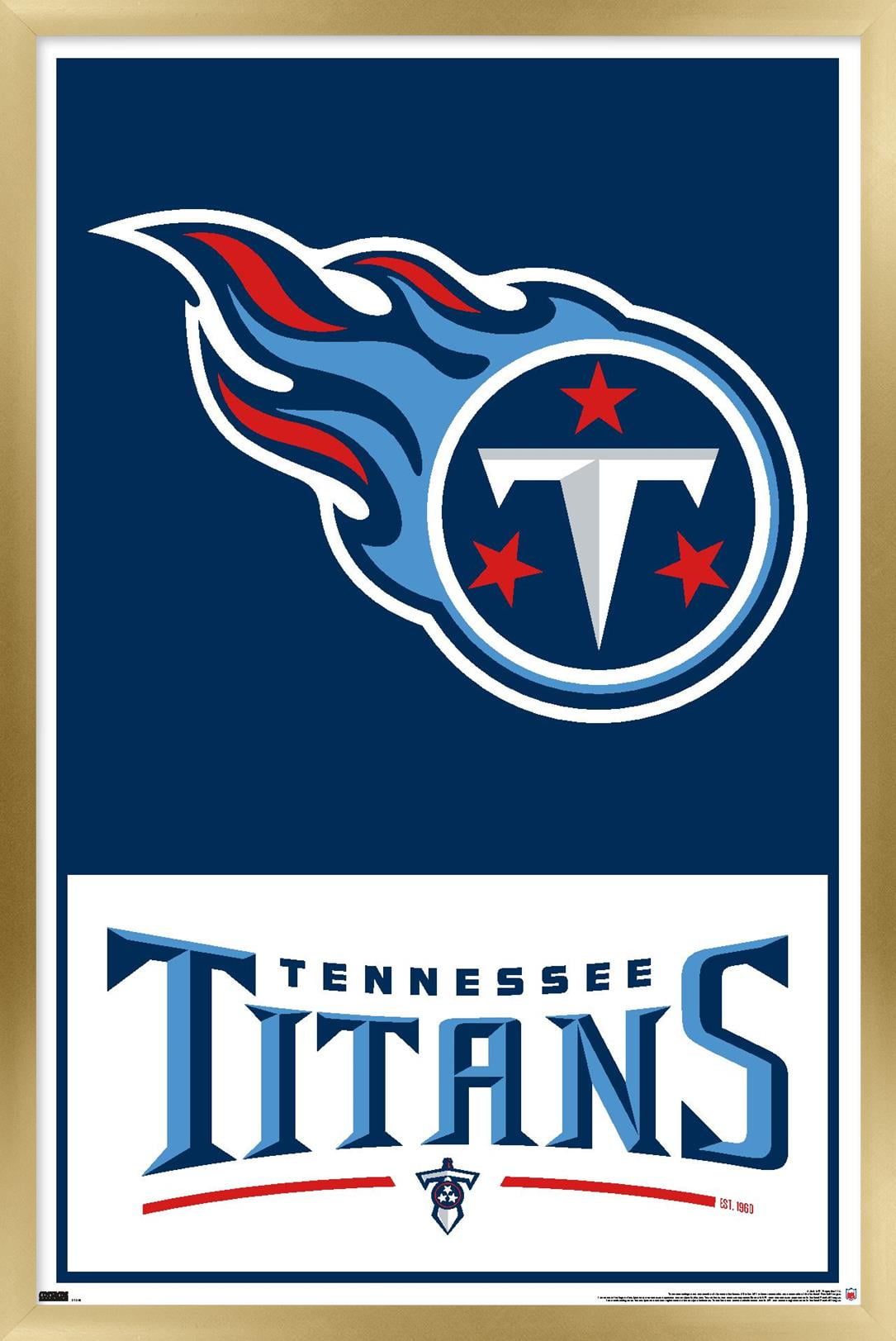 NFL Tennessee Titans - Logo 21 Wall Poster, 14.725" x 22.375", Framed