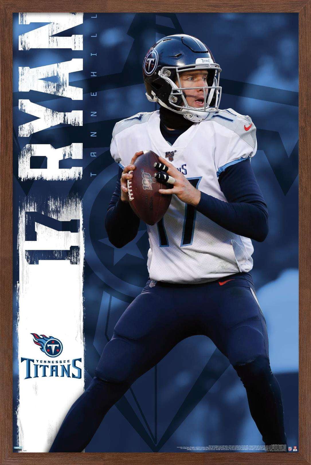 NFL Tennessee Titans - Ryan Tannehill 20 Wall Poster, 14.725" x 22.375", Framed