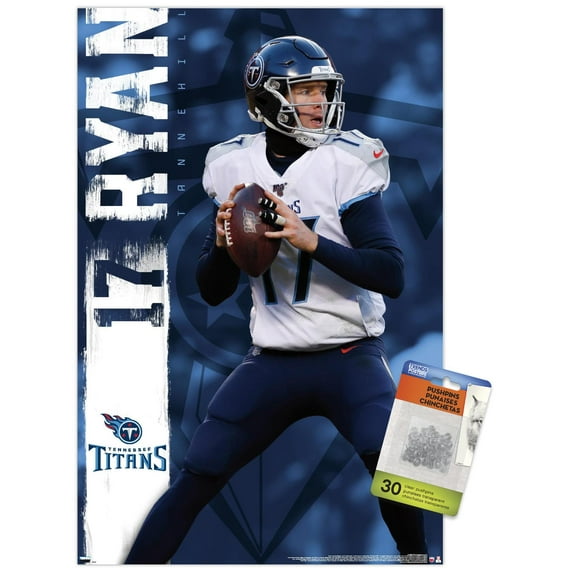 NFL Tennessee Titans - Ryan Tannehill 20 Wall Poster with Pushpins, 14.725" x 22.375"