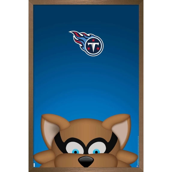 NFL Tennessee Titans - S. Preston Mascot T-Rac 20 Wall Poster, 14.725" x 22.375", Framed