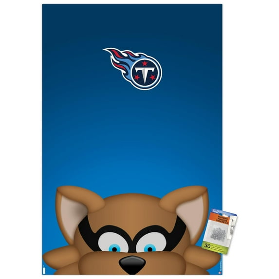 NFL Tennessee Titans - S. Preston Mascot T-Rac 20 Wall Poster with Pushpins, 22.375" x 34"