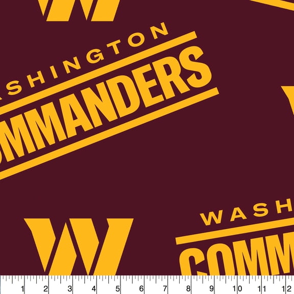 NFL Washington Commanders 58" 100% Polyester Fleece Sports Logo Fabric By the Yard, Red and Gold