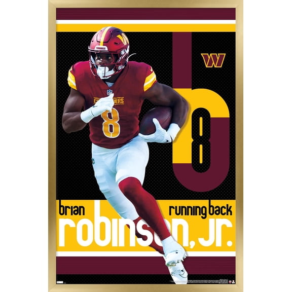 NFL Washington Commanders - Brian Robinson Jr. 24 Wall Poster, 22.375" x 34" Framed