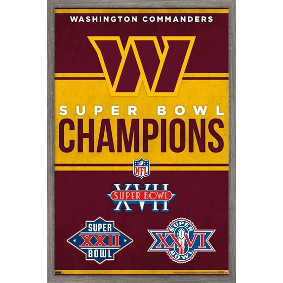 NFL Washington Commanders - Champions 23 Wall Poster, 14.725" x 22.375" Framed